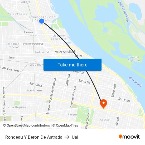 Rondeau Y Beron De Astrada to Uai map