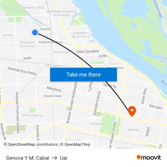 Genova Y M. Cabal to Uai map