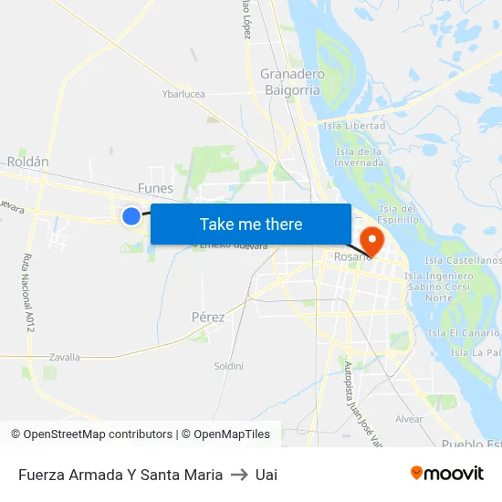 Fuerza Armada Y Santa Maria to Uai map