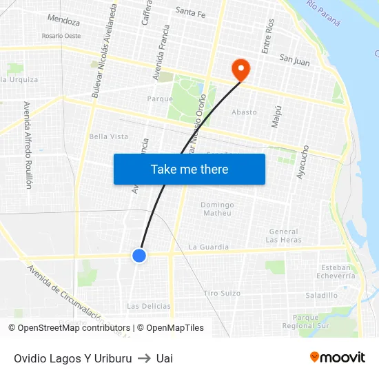 Ovidio Lagos Y Uriburu to Uai map