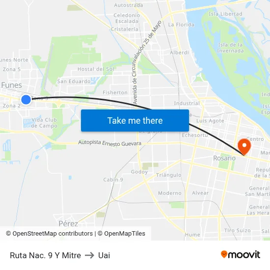 Ruta Nac. 9 Y Mitre to Uai map