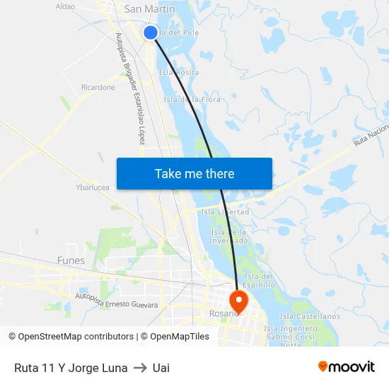 Ruta 11 Y Jorge Luna to Uai map