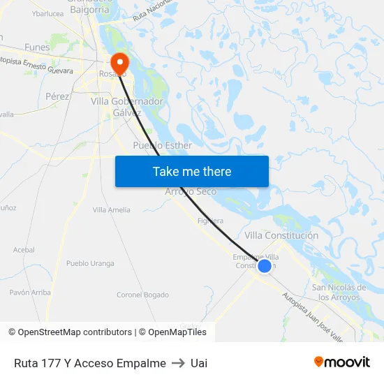 Ruta 177 Y Acceso Empalme to Uai map