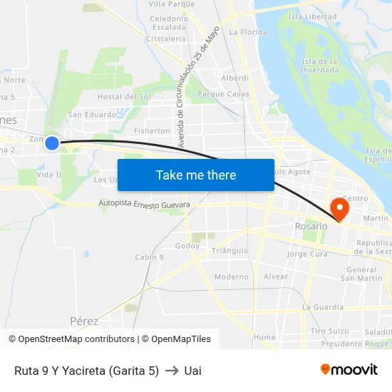Ruta 9 Y Yacireta (Garita 5) to Uai map