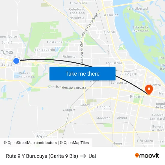 Ruta 9 Y Burucuya (Garita 9 Bis) to Uai map