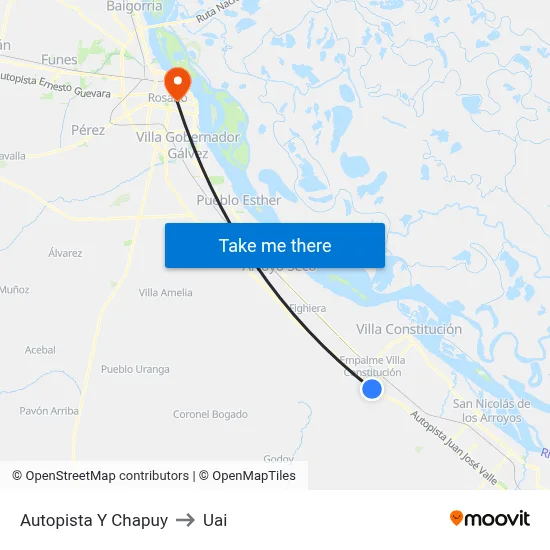 Autopista Y Chapuy to Uai map