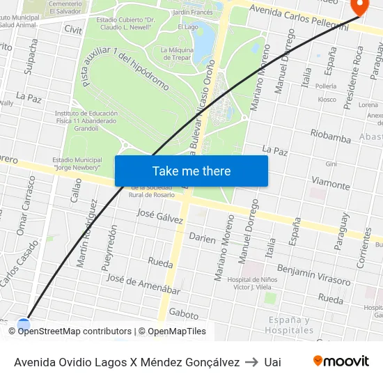 Avenida Ovidio Lagos X Méndez Gonçálvez to Uai map