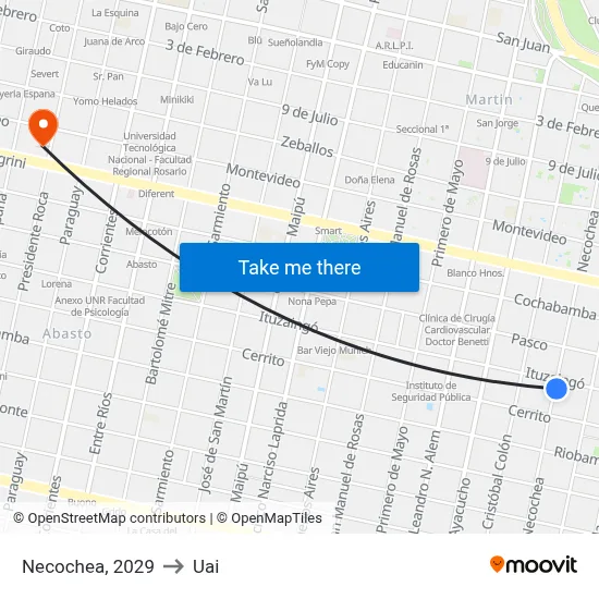 Necochea, 2029 to Uai map