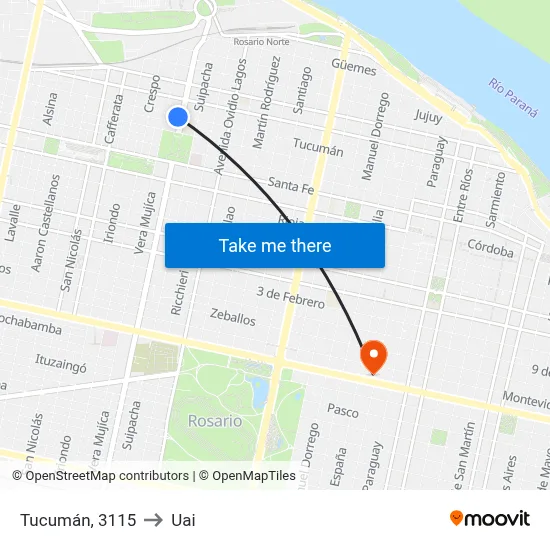 Tucumán, 3115 to Uai map