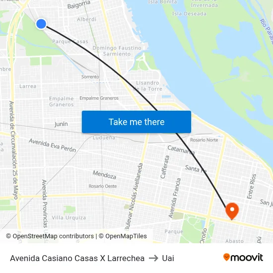 Avenida Casiano Casas X Larrechea to Uai map