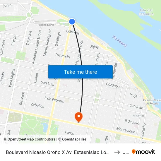 Boulevard Nicasio Oroño X Av. Estasnislao López to Uai map