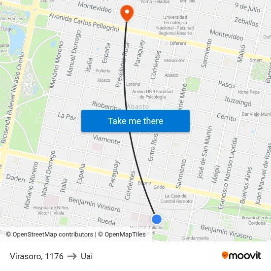 Virasoro, 1176 to Uai map