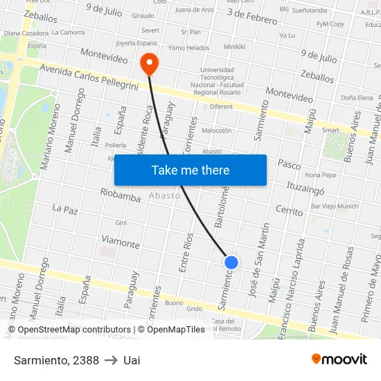 Sarmiento, 2388 to Uai map