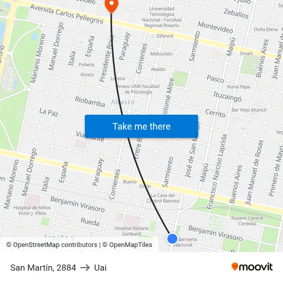 San Martín, 2884 to Uai map