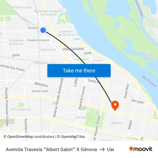 Avenida Travesía "Albert Sabin" X Génova to Uai map
