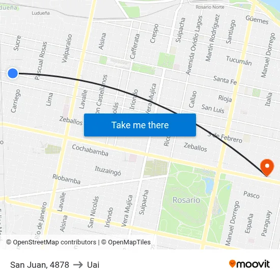 San Juan, 4878 to Uai map