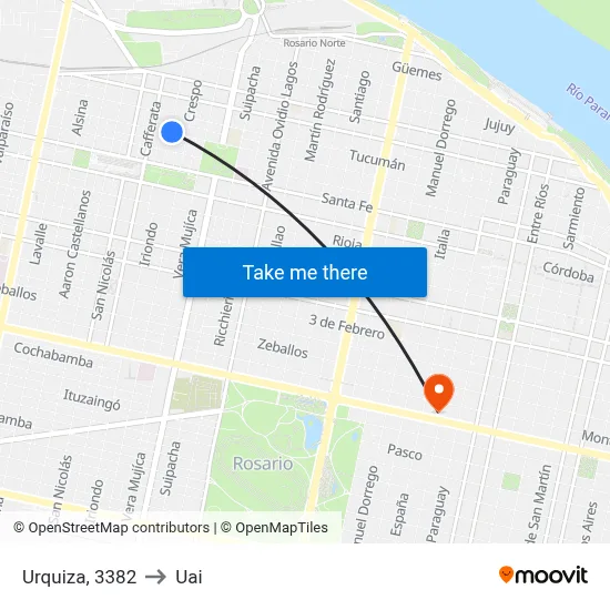 Urquiza, 3382 to Uai map