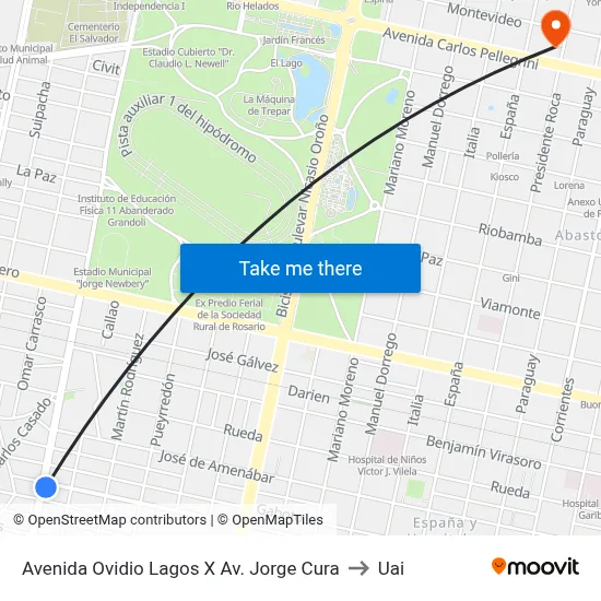 Avenida Ovidio Lagos X Av. Jorge Cura to Uai map