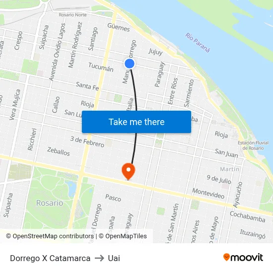 Dorrego X Catamarca to Uai map