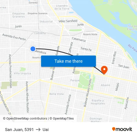 San Juan, 5391 to Uai map