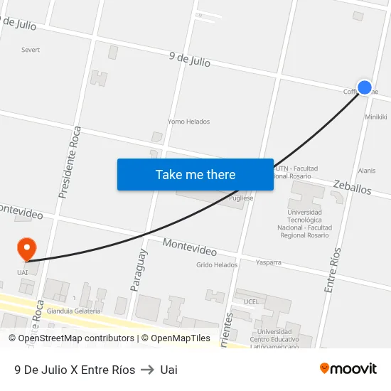 9 De Julio X Entre Ríos to Uai map