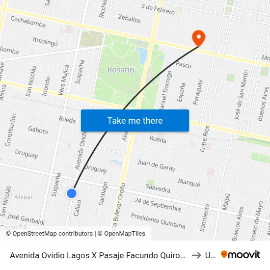 Avenida Ovidio Lagos X Pasaje Facundo Quiroga to Uai map