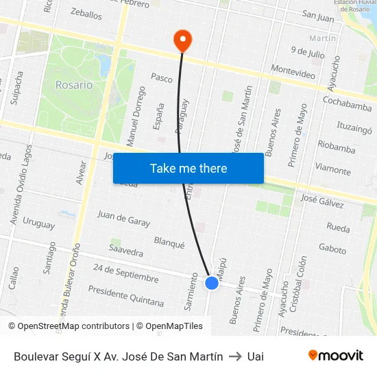 Boulevar Seguí X Av. José De San Martín to Uai map