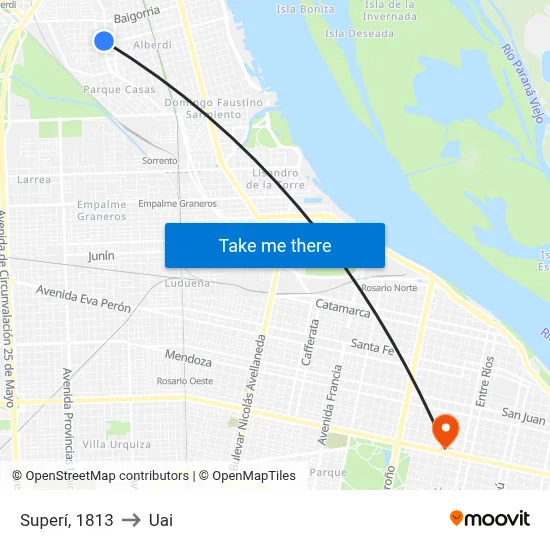Superí, 1813 to Uai map
