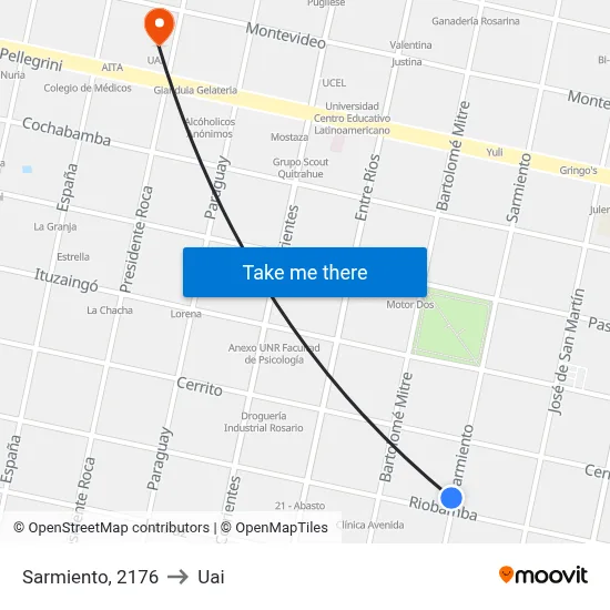 Sarmiento, 2176 to Uai map