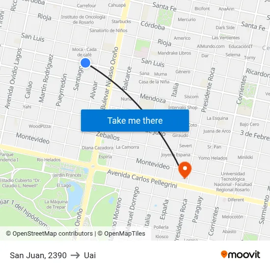 San Juan, 2390 to Uai map