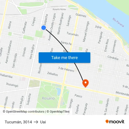 Tucumán, 3014 to Uai map