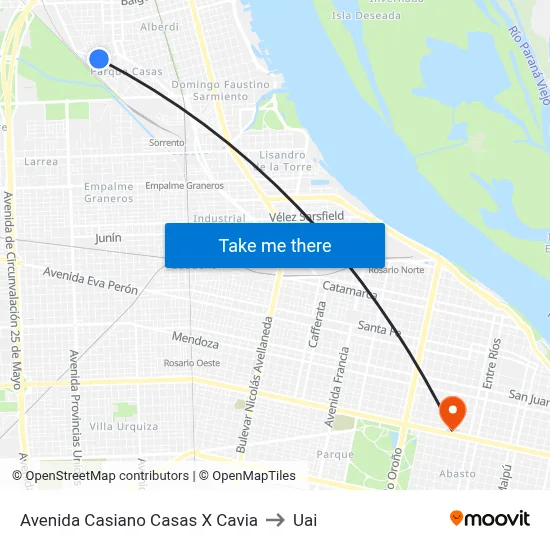 Avenida Casiano Casas X Cavia to Uai map