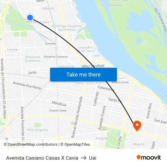 Avenida Casiano Casas X Cavia to Uai map