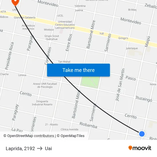 Laprida, 2192 to Uai map