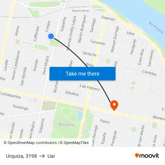 Urquiza, 3198 to Uai map