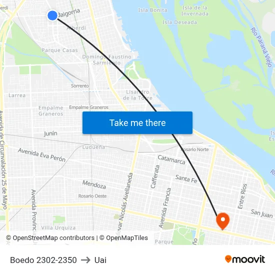 Boedo 2302-2350 to Uai map