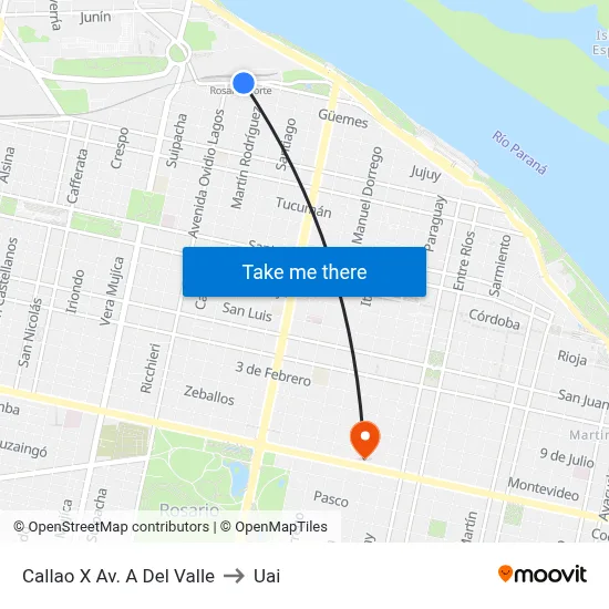 Callao X Av. A Del Valle to Uai map
