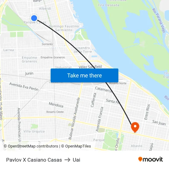 Pavlov X Casiano Casas to Uai map