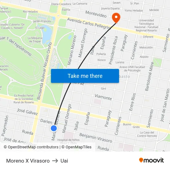 Moreno X Virasoro to Uai map