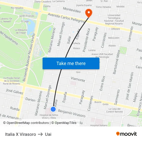 Italia X Virasoro to Uai map