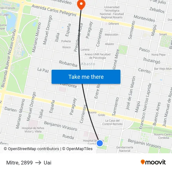 Mitre, 2899 to Uai map