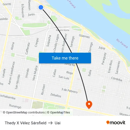 Thedy X Vélez Sársfield to Uai map