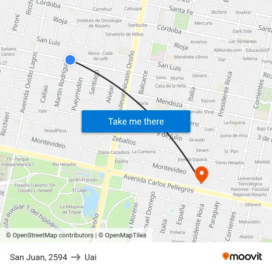 San Juan, 2594 to Uai map