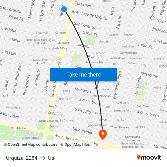 Urquiza, 2284 to Uai map