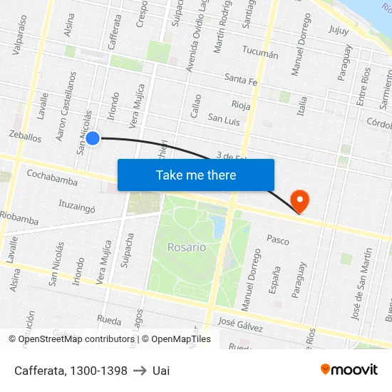 Cafferata, 1300-1398 to Uai map