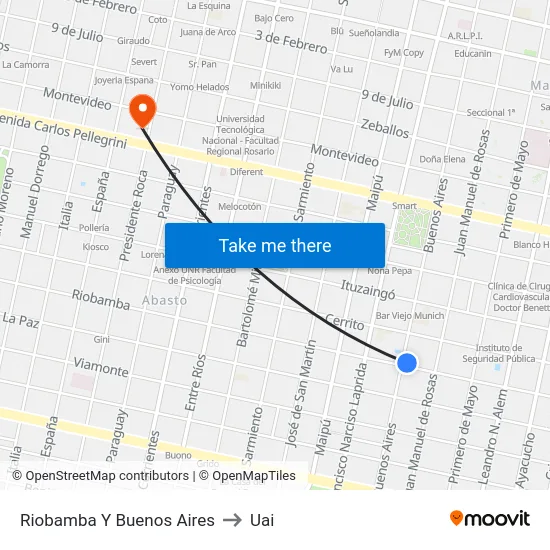 Riobamba Y Buenos Aires to Uai map