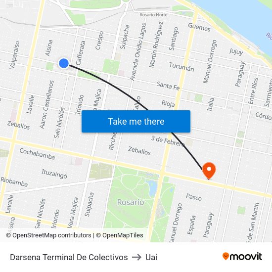 Darsena Terminal De Colectivos to Uai map