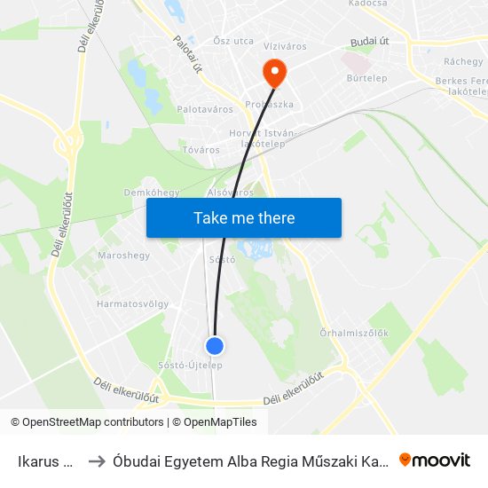 Ikarus 3. Porta to Óbudai Egyetem Alba Regia Műszaki Kar Geoinformatikai Intézet map