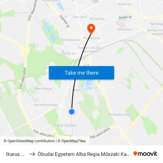 Ikarus 1. Porta to Óbudai Egyetem Alba Regia Műszaki Kar Geoinformatikai Intézet map