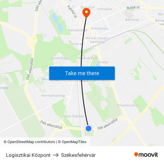 Logisztikai Központ to Székesfehérvár map